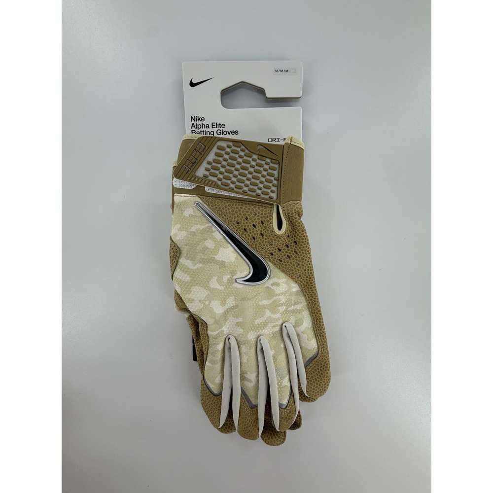Nike Alpha Elite Batting Gloves Mens Medium Armed Forces 5 Star Tan Camo II5623